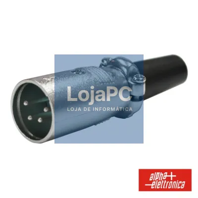 FICHA XLR 4P MACHO NIQUELADA PROTEÇÃO BLOQUEIO