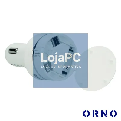 Adaptador Ficha Isqueiro USB-A/MicroUSB/Lightning 8p ORNO