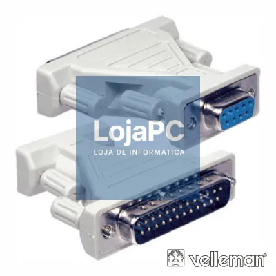 FICHA ADAPTADORA D-SUB 9P MACHO / D-SUB 25P FÊMEA