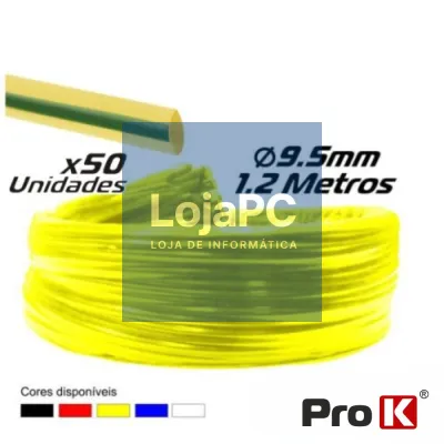 TUBO MANGA TERMORETRÁCTIL 9.5MM 1.2M 25X VERDE/AMARELA PROK