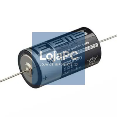 PILHA Li-SOCl2 LR14/C ER26500 TERMINAIS C/ FIOS 3.6V 9000MA