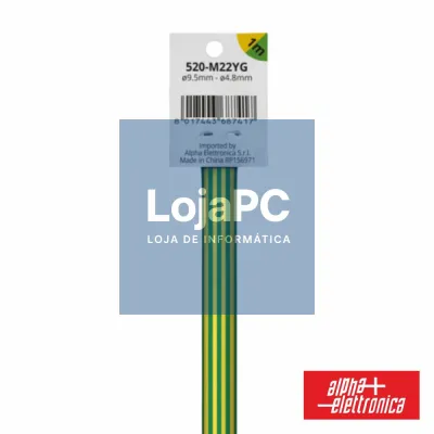Tubo Manga Termoretrátil 2:1 Ø9.5mm 1M Verde/Amarelo