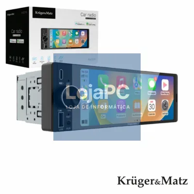 Auto-Rádio 1DIN 6.36" 60Wx4 C/ BT/FM/AUX/USB CarPlay/Android