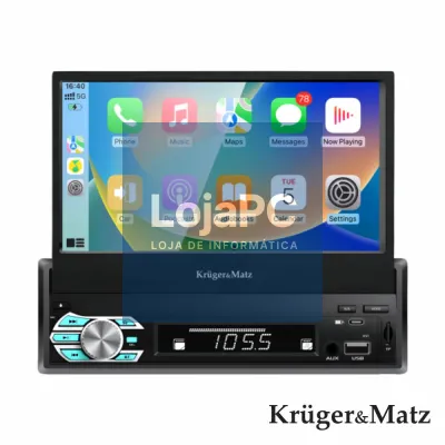 Auto-Rádio 1DIN 7" Retrátil 4x60W CarPlay/Android KRUGERMATZ