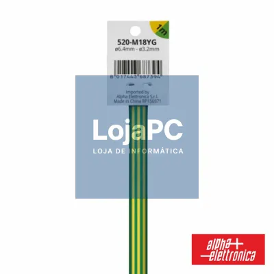 Tubo Manga Termoretrátil 2:1 Ø6.4mm 1M Verde/Amarelo
