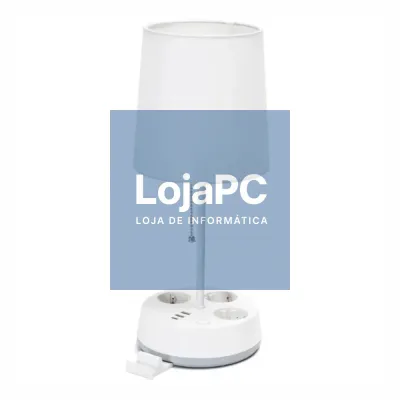 Candeeiro Mesa E27 60W C/ 3x Schuko/3x USB/Suporte Telemóvel
