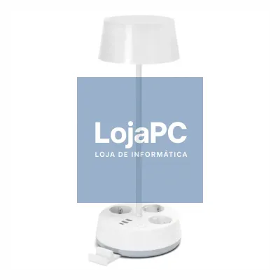 Candeeiro Mesa LED 4.6W C/ 3x Schuko/3x USB/Sup. Telemóvel