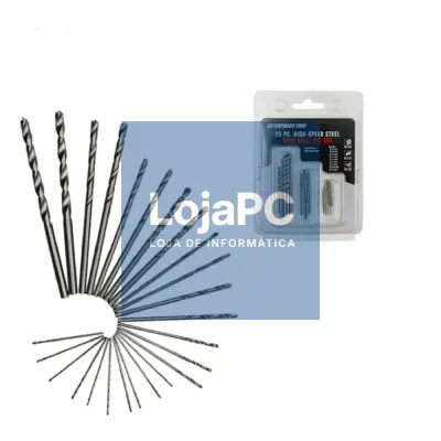Conjunto De 25 Brocas HSS de Precisão Ø0.5mm A Ø3.0mm