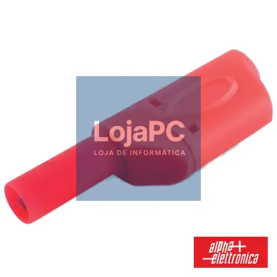 FICHA BANANA 4MM MACHO VERMELHO C/ COBERTURA