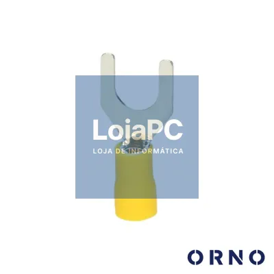 Terminal Forquilha Isolado 6mm 25x Amarelo Blister ORNO