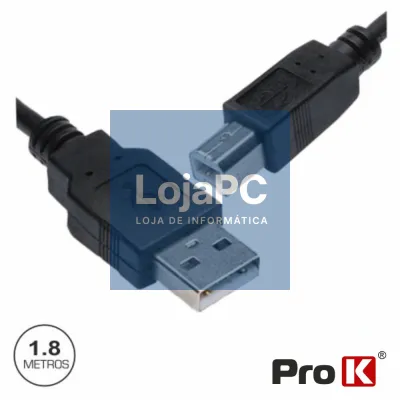 CABO USB-A 2.0 MACHO / USB-B MACHO 1.8M PROK