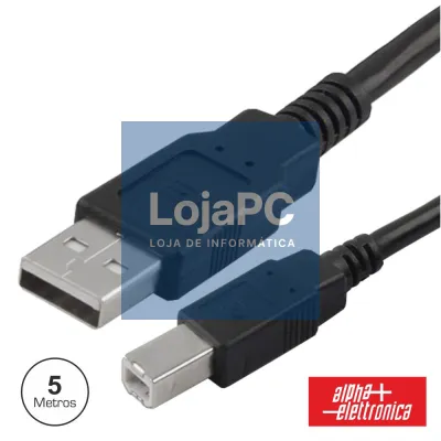 CABO USB-A 2.0 MACHO / USB-B MACHO 5M