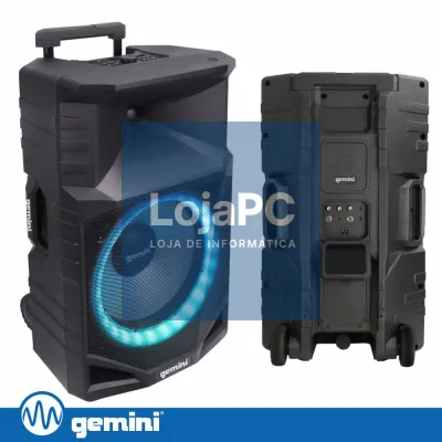 Coluna Amplificada 15" 1500W USB/AUX/BT/TWS/NFC IPX4 GEMINI