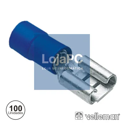 TERMINAL FASTON FÊMEA ISOLADO 4.8MM 100X AZUL VELLEMAN