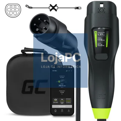Carregador Portátil P/ EV 11kW Tipo 2 7m GREEN CELL