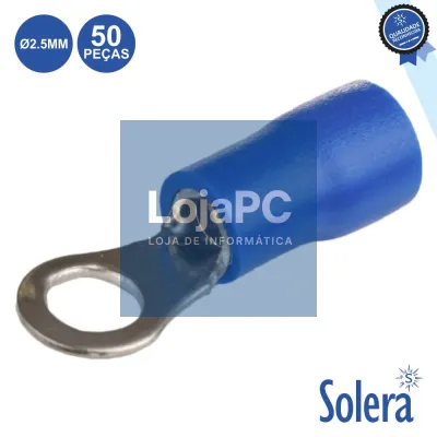 TERMINAL REDONDO ISOLADO 2.5MM 50X AZUL SOLERA