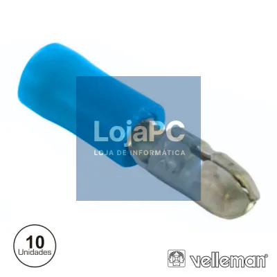 TERMINAL FASTON MACHO ISOLADO 3.9MM 10X AZUL