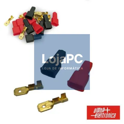 TERMINAL FASTON MACHO 6.35MM 10X C/ CAPAS