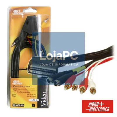 CABO SCART MACHO / 2SVHS-4RCA ÁUDIO MACHO 1.5M BLISTER