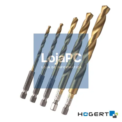 Conjunto de 5 Brocas HSS Ø4.0/5.0/6.0/8.0/10.0mm HOGERT