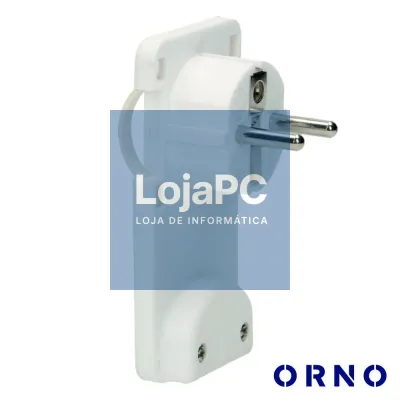Ficha Schuko Macho C/ Terra Anel Extração 220V Branco ORNO