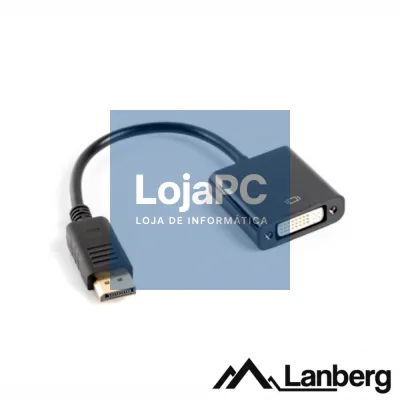 Cabo Adaptador Displayport Macho / DVI-D Fêmea 10cm LANBERG
