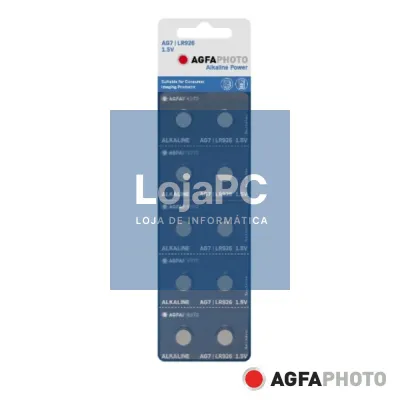 Pilha Botão Alcalina AG7 1.5V 10x Blister AGFAPHOTO