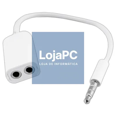 Cabo Adaptador Jack 3.5mm Macho 4P / 2 Jack 3.5mm Fêmea