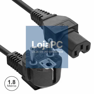 CABO ALIMENTAÇÃO SCHUKO MACHO 3P / IEC C15 FÊMEA 1.8M PRETO
