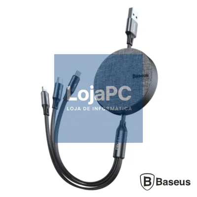 Cabo USB-A 2.0 Macho p/ Lightning/USB-C/MicroUSB 3.5A BASEUS