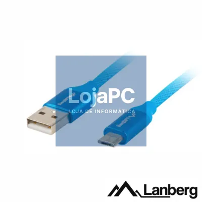 Cabo USB-A 2.0 Macho / Micro USB-B Macho 1.8m Azul LANBERG
