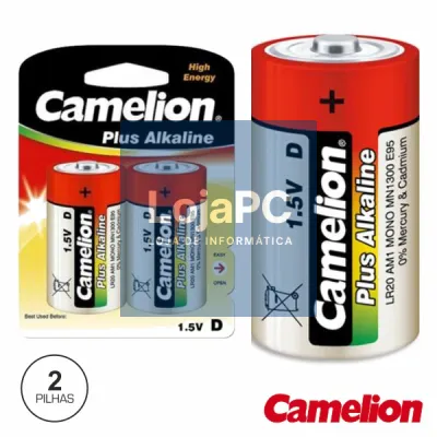 PILHA ALCALINA LR20/D 1.5V 2X BLISTER CAMELION