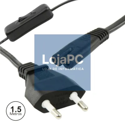 Cabo Alimentação AC Plano / Tipo 8 IEC C7 C/ Interruptor1.5m