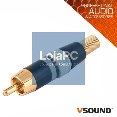 FICHA RCA MACHO BRANCA METÁLICA / DOURADA VSOUND