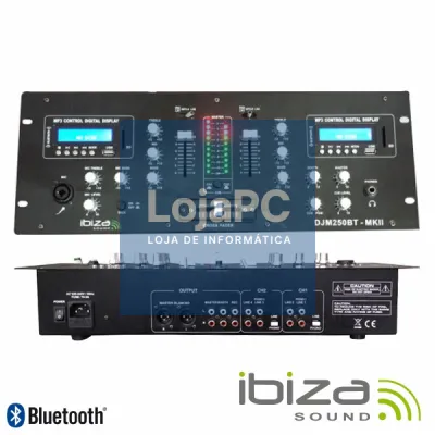 MESA DE MISTURA 2 CANAIS 7 ENTRADAS USB/BT/SD IBIZA