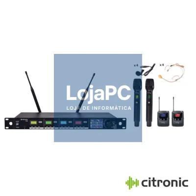 Central UHF Profissional S/ Fios 4 Canais CITRONIC