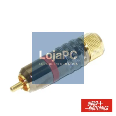FICHA RCA MACHO POLARIZADO/AUTOSTRING DOURADO-VERMELHO