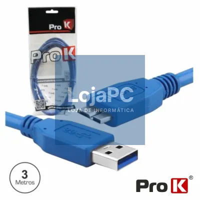 CABO USB-A 3.0 MACHO / MICRO USB-B MACHO 3M PROK