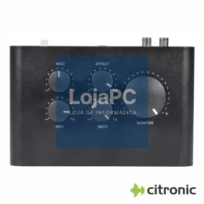 Interface Áudio Profissional 2x Mic + Instrumentos CITRONIC