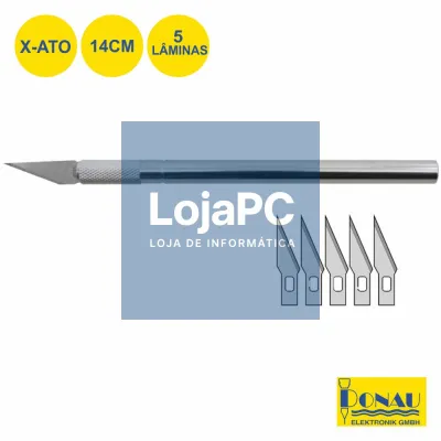 CONJUNTO X-ATO C/ 5 LÂMINAS PRECISÃO E PUNHO METAL DONAU