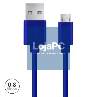 CABO USB-A 2.0 MACHO / MICRO USB-B MACHO 0.8M AZUL