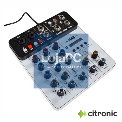 Mesa Mistura 4 Canais USB/BT Interface Áudio CITRONIC