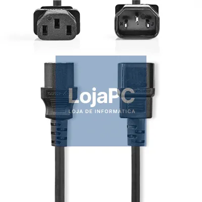 Cabo Alimentação IEC C13 Macho / C14 Fêmea 3G1.00mm 3m