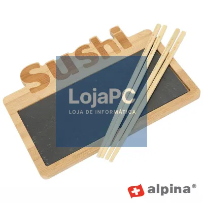 Tábua Bambu C/ Placa Ardósia E Pauzinhos ALPINA