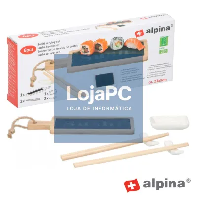 TÁBUA BAMBU C/ PLACA ARDÓSIA TIGELAS E PAUZINHOS ALPINA