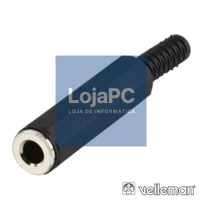 FICHA JACK 6.35MM FÊMEA STEREO COM PROTEÇÃO DE CABO