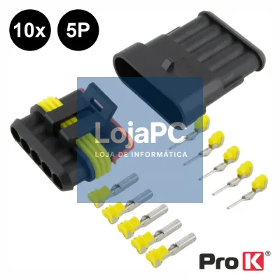 Conjunto de 10 Fichas Superseal 5P C/ Terminais IP67 PROK