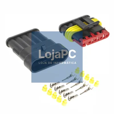 Ficha Automotiva Amp 5 Pinos Superseal 1.5 C/ Terminais IP67