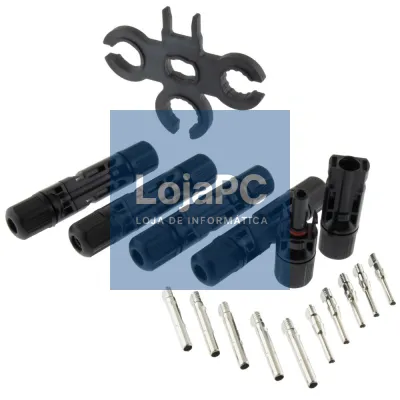 Conjunto de Fichas Fotovoltaicas MC4 Macho/Fêmea 1000V 5Pcs