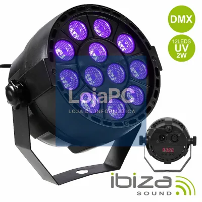 PROJETOR PAR UV 12 LEDS 2W DMX IBIZA